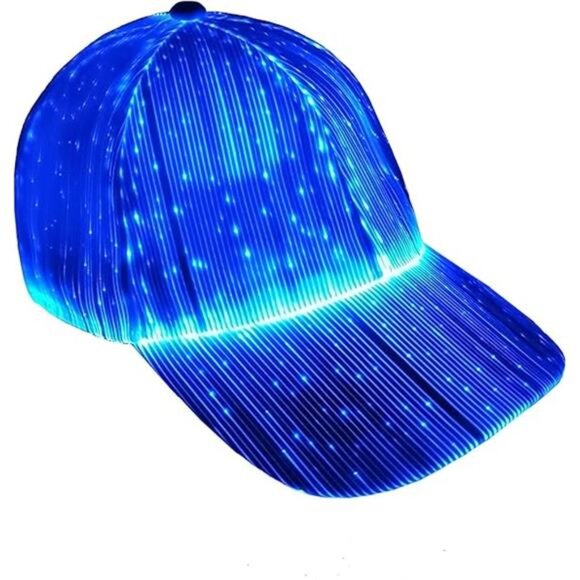 Fiber optic cap LED hat with 7 colors luminous glowing EDC baseball hats USB - Picture 7 of 7